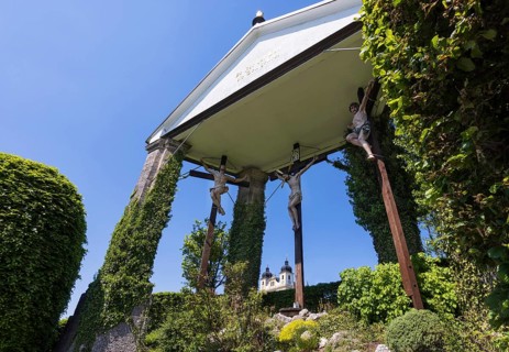 Way of the Cross to the Maria Plain pilgrimage church, baroque church, Bergheim near Salzburg,