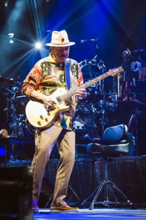 Carlos Santana, singer and guitarist of Santana live on Oneness Tour 2025 at the Uber Arena in