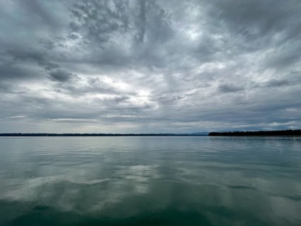 Dark clouds over Lake Starnberg, Bavaria, Germany