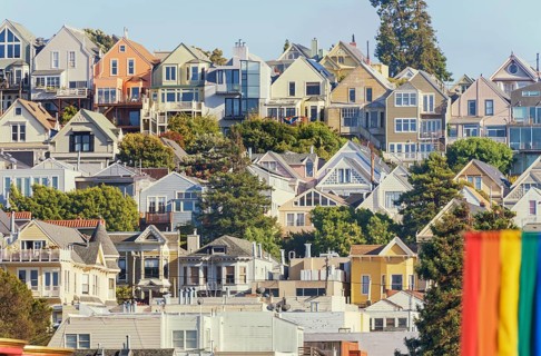 View of Castro district, San Francisco, California, USA