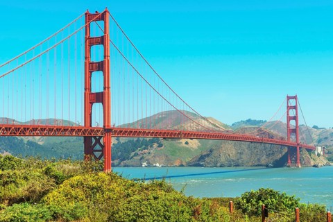 View of Golden Gate Bridge, San Francisco, California, USA