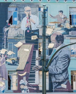Mural on building by Bill Weber, San Francisco, California, USA
