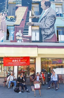 Mural on building by Bill Weber, San Francisco, California, USA