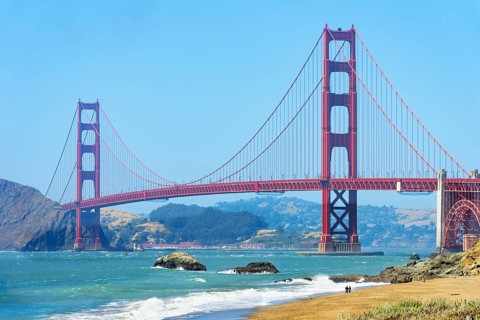 View of Golden Gate Bridge, San Francisco, California, USA