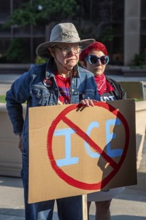 Detroit, Michigan - Activists gathered at the Federal Building to support community members who had