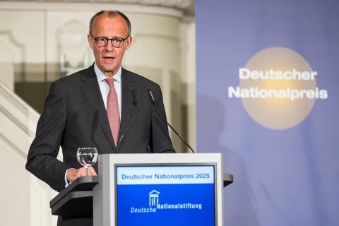 Friedrich Merz (Chancellor of the Federal Republic of Germany) speaks at the presentation of the