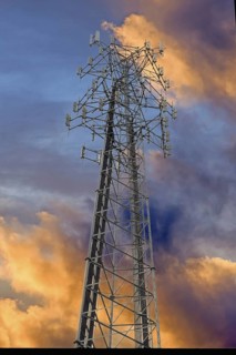 Senbdemast with evening sky, New Jersey, USA