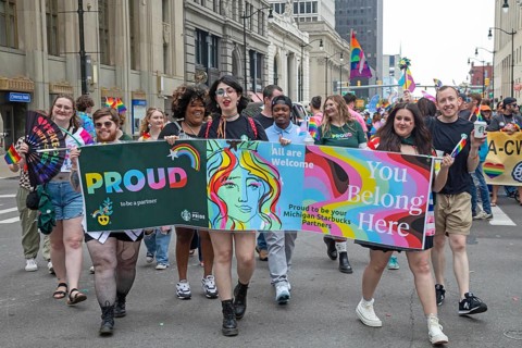 Detroit, Michigan USA - 8 June 2025 - Gay, lesbian, bisexual, and transgender activists and their