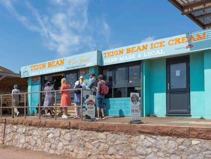 Teign Bean cafe ice cream, Eastcliff, Teignmouth, south Devon, England, UK