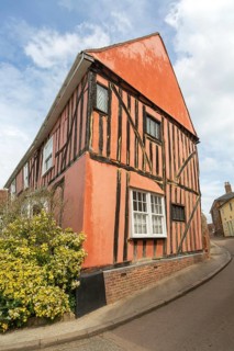 Historic half timbered house Corwinders C15 timber-framed, Lavenham, Suffolk, England, UK