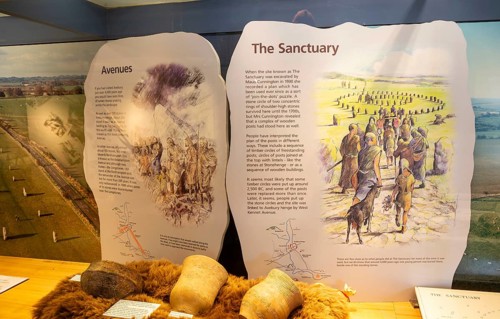 Neolithic archaeology exhibition inside Alexander Keiller Museum, Avebury, Wiltshire, England, UK -