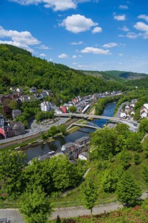 Town view, Lennetal, Altena, Sauerland, Westphalia, North Rhine-Westphalia, Germany
