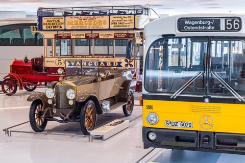 The Mercedes-Benz Museum in Stuttgart presents a journey through the automotive history of the