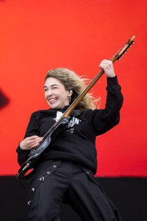 Daniela Villarreal Vélez, singer of The Warning at the Rock am Ring Festival on Sunday, Nürburgring
