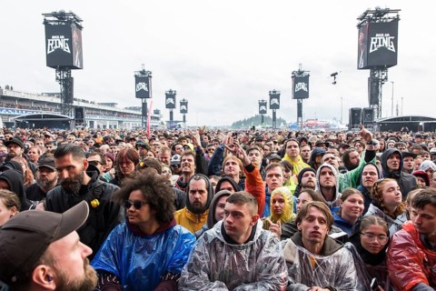 Festival visitors at the Rock am Ring Festival on Friday, Nürburgring race track race track, 07.06