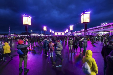 Main stage with monitors at the Rock am Ring Festival on Friday, Nürburgring race track race track,