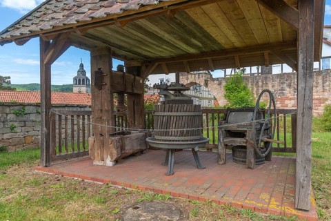 Old fruit press, Bad Sooden, Allendorf, Allendorf district, historic old town, wooden construction,