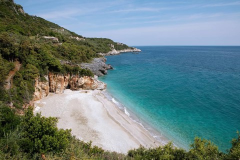 Milopotamos Beach on the Aegean Sea, Pelion Peninsula, Thessaly, Greece