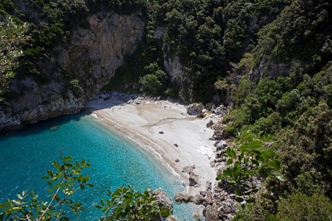 Fakistra Beach on the Aegean Sea, Pelion Peninsula, Thessaly, Greece