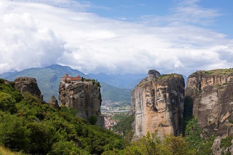 Agia Triada Monastery or Monastery of the Holy Trinity on a rock, Meteora Rocks and Monasteries,