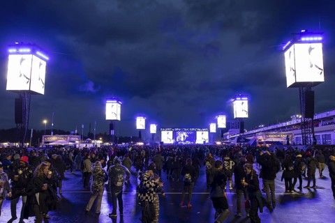 Main stage with monitors at the Rock am Ring Festival on Friday, Nürburgring race track race track,