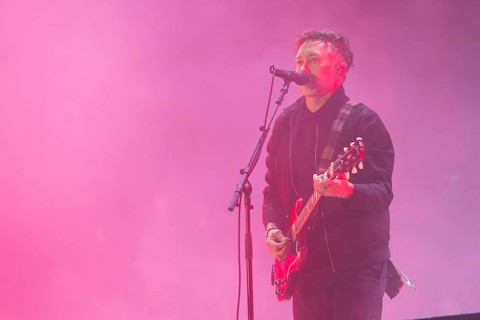 Tim McIlrath, singer of Rise Against at the Rock am Ring Festival on Saturday, Nürburgring race