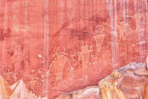 Fremont Indian petroglyphs, Capitol Reef National Park, Utah, USA, North America