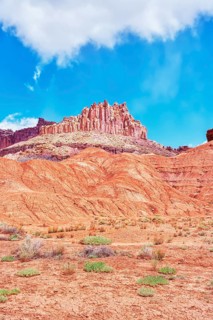 The Castle rock formation, Capitol Reef National Park, Utah, USA, North America