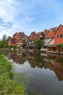 Old fishermen's settlement along the Werra, Bad Sooden, Allendorf, district Allendorf, street