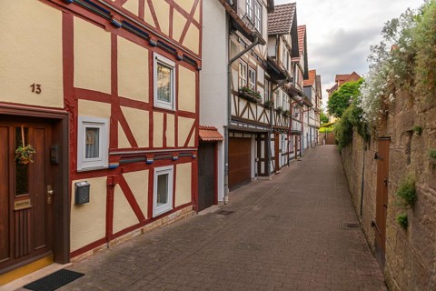 Old fishermen's settlement along the Werra, Bad Sooden, Allendorf, Allendorf district, Fischerstad