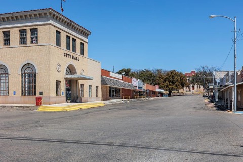 City Hall building on Main Street in Sonora, Texas, USA