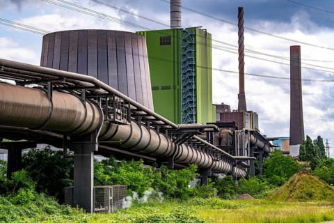 Pipelines for various gases, blast furnace gas, Thyssenkrupp Steel steelworks in