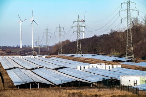 20 MW peak solar park on recultivated open-cast areas at the Garzweiler lignite mine, open-air