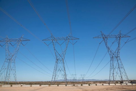 Tonopah, Arizona - Electrical transmission wires from the Palo Verde Nuclear Power Plant