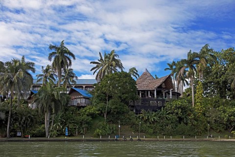 Hotel Villa Caribe on the banks of the Rio Dulce River, Livingston, Izabal Department, Guatemala