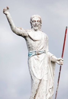 Patron Saint of Sea Travelers Statue on the Rio Dulce River, Livingston, Izabal Department,
