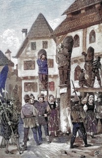 German Peasants' War, 1524-1526, shame columns at the houses of the outlaws/German Peasants' War,