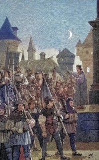 German Peasants' War, 1524-1526, Ambrosius Süß blesses the peasant army in Würzburg. Augustiner