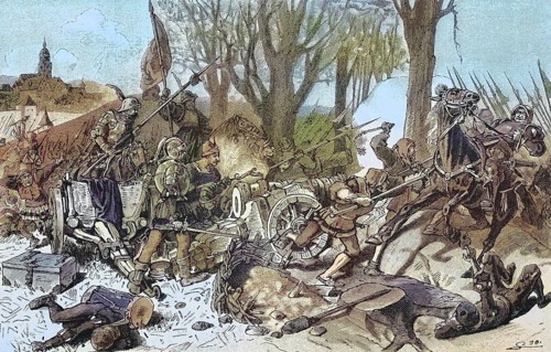 German Peasants' War, 1524-1526, scene from the Battle of Böblingen/German Peasants' War, scene