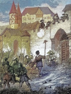 German Peasants' War, 1524-1526, Dietrich von Weiler lets Weinsberg fire on the peasants'