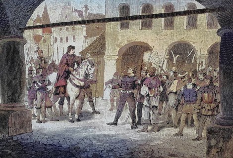 German Peasants' War, 1524-1526, The Bishop of Bamberg in front of the Armed People/German