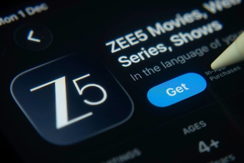 Dhaka, Bangladesh- 01 Dec 2025: A close-up of the ZEE5 app icon in the App Store on an iPad screen
