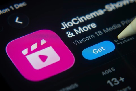 Dhaka, Bangladesh- 01 Dec 2025: A close-up of the JioCinema app icon in the App Store on an iPad