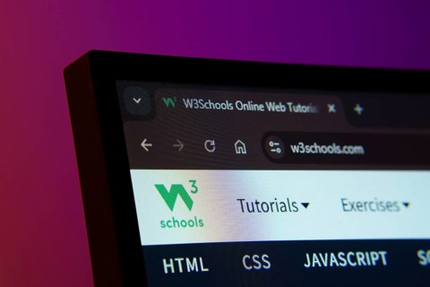 Dhaka, Bangladesh- 02 June 2025: Close-up of a computer screen displaying the W3Schools web