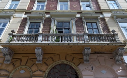 Balcony of a 19th century residential building, Czernowicz, Bukovina, Ukraine