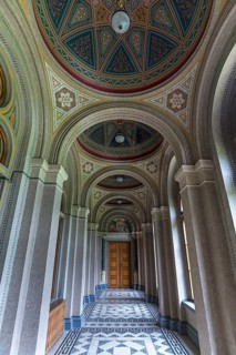 Vaulted ceilings in the corridors of the National Yuri Fedkovych University, founded in 1875,