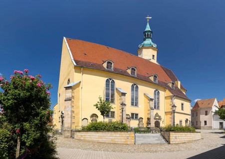 Panorama of St. Nicolai City Church in Pulsnitz, Saxony, Germany