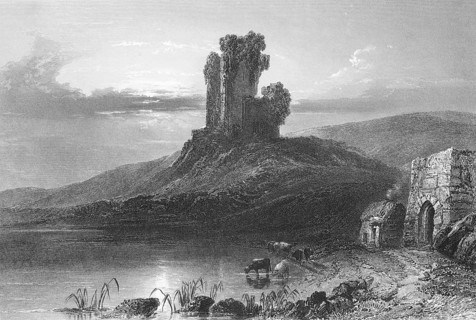 Kilcolman Castle, Castle Ruin, IkilColman Middle, County Cork, Ireland, secluded landscape with old