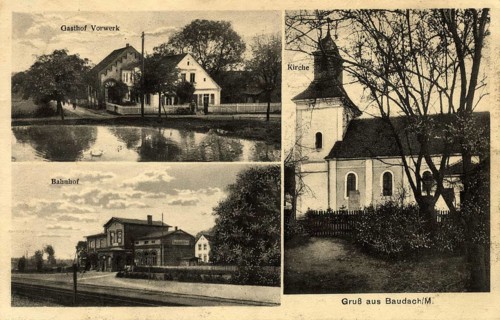 Historical postcard around 1900, Baudach/M, historic Wendish village, which was first mentioned in