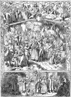 Westphalian farming life, Westphalia, Germany, woodcut from 1864